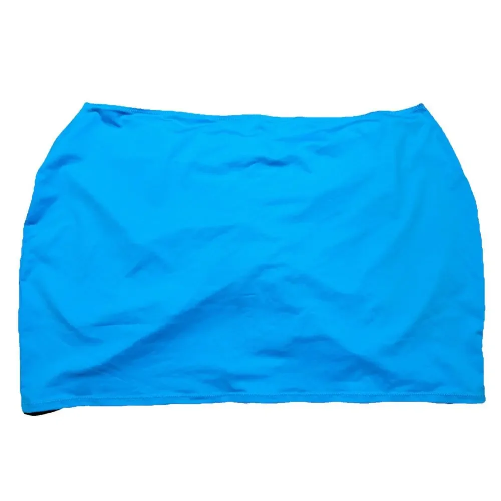 Skims Ruched Mini Skirt Womens Sz 4X Blue Nylon Stretch Pull On Swimwear Beach